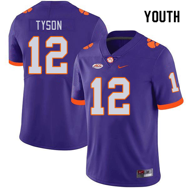 Youth Clemson Tigers Paul Tyson #12 College Purple NCAA Authentic Football Stitched Jersey 23FF30WM